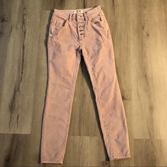 New Free People Purple Sun Chaser Cord Skinny Pant - Picture 7 of 10